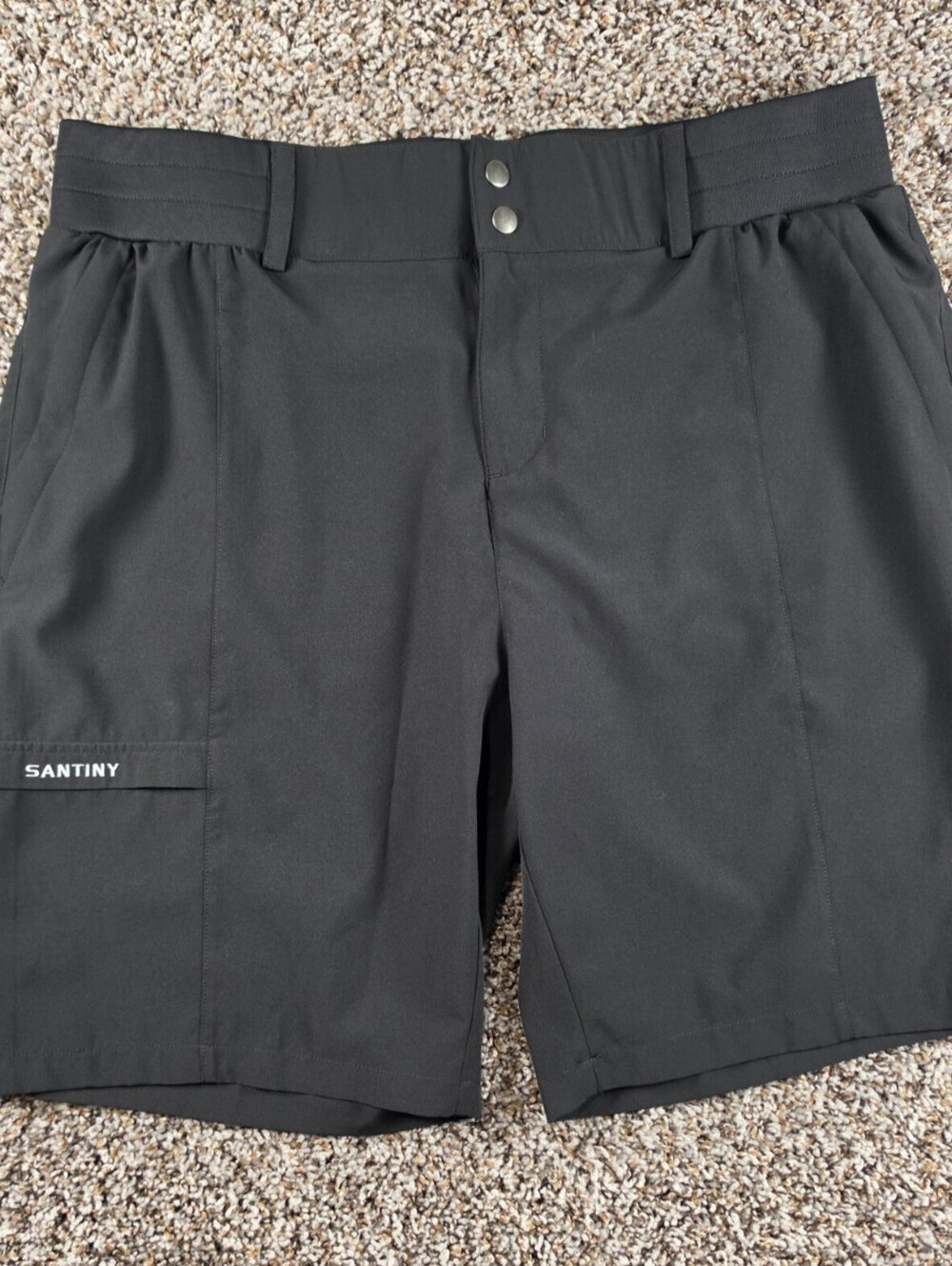 Santiny Womens Sz XXXL Flat Front Bermuda Shorts Black performance Tech